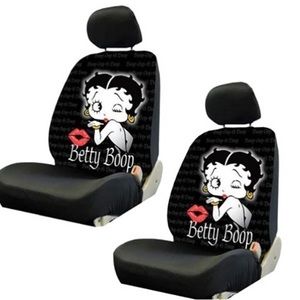 Betty Boop car seat cover 2pck PLUS MATCHING STEERING WHEEL COVER